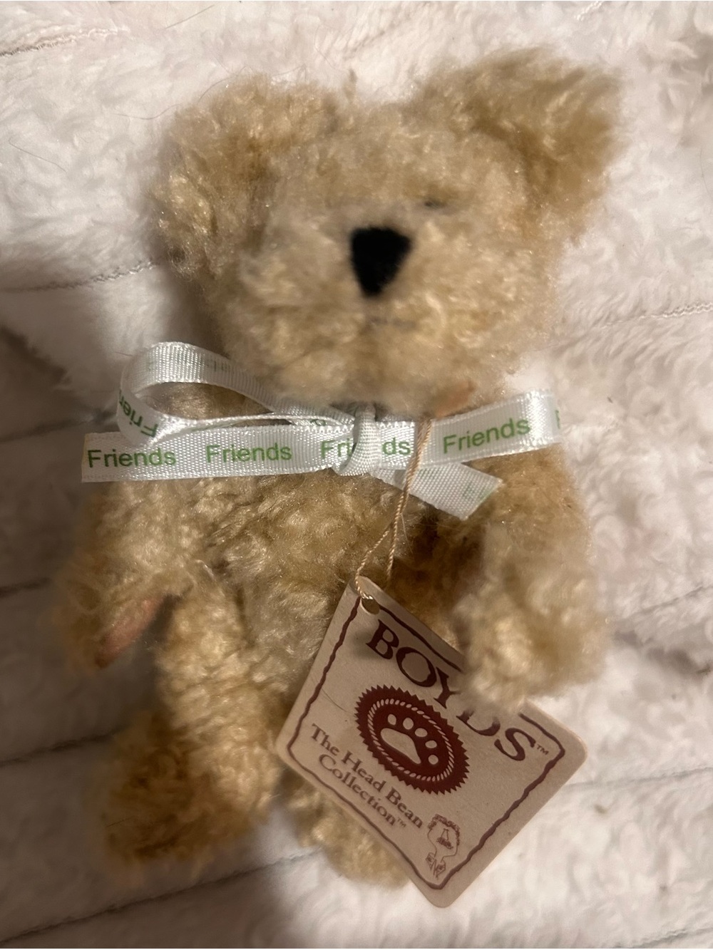Vintage Boyds Bear Plush Style 907009 Jointed "Friends" Ribbon White Hangtag